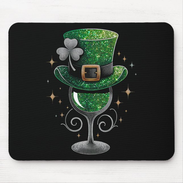 Shamrock Vin Gles Drinking St patricks day Irish Musmatta (Framsidan)
