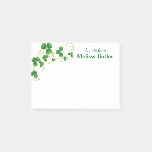 Shamrock Vines Personlig Post-it Notes Block (Framsida)