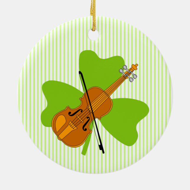Shamrock Violin Julgransprydnad Keramik (Baksidan)