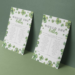 Shamrock Would She Rather Baby Shower-spel
