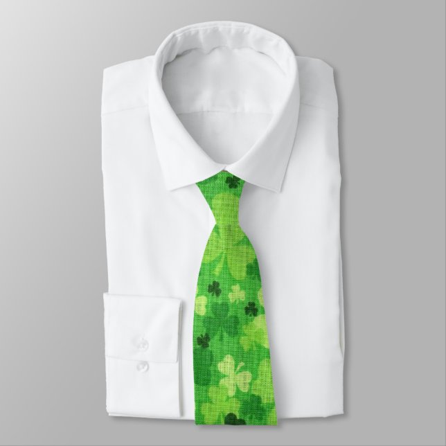 Shamrock "Woven Trasa" St. Patrick's Day Tie Slips (Bunden)