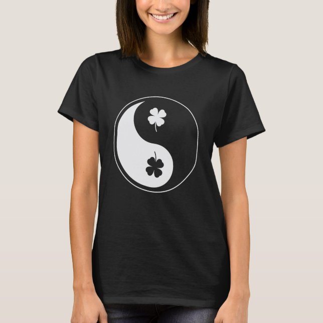 Shamrock Yin Yang Tröja Yoga Meditation St Patrick (Framsida)