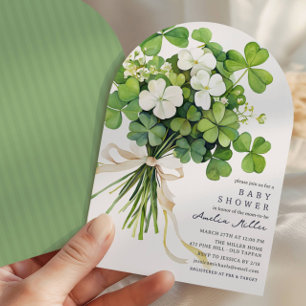 Shamrockbukett Baby Shower-inbjudan Inbjudningar