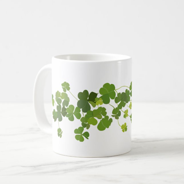 Shamrockbukett, st patrick's day kaffemugg (Framsida vänster)