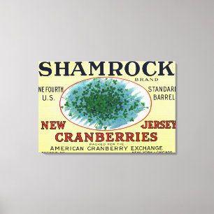 Shamrocken brännmärker Cranberryetiketten Canvastryck