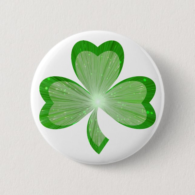 Shamrocken knäppas emblemvit knapp (Framsida)