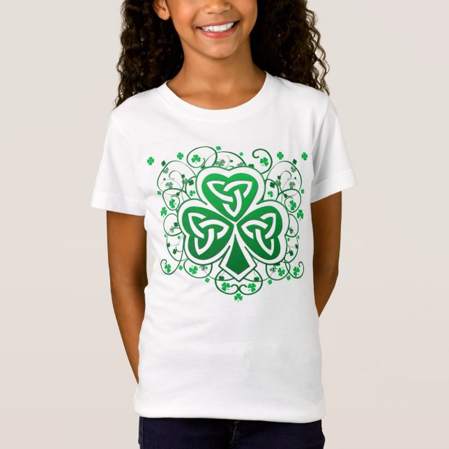 Shamrocken virvlar runt skjortan t shirt (Framsida)