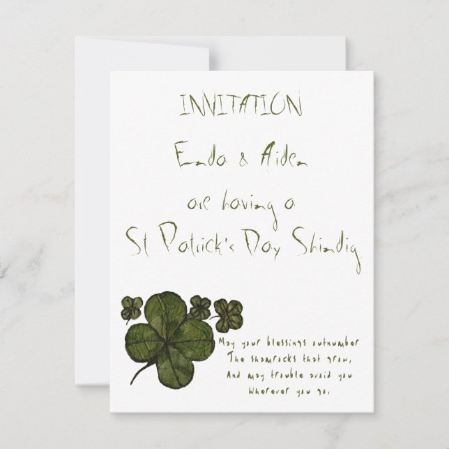Shamrockfält Inbjudningar (Framsida)