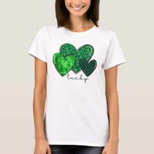 Shamrockhjärtan Irländsk Leopardsärk till Patrick' T Shirt