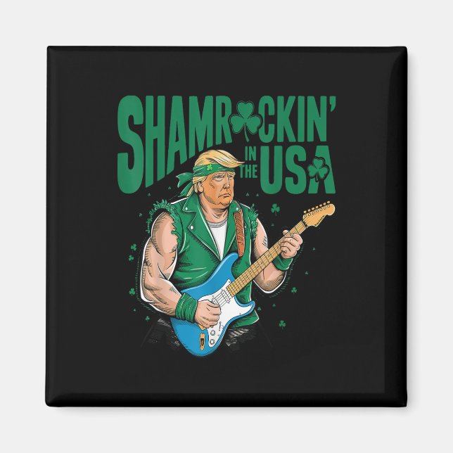Shamrockin In Usa, Rolig Trump St Patricks Magnet (Framsidan)