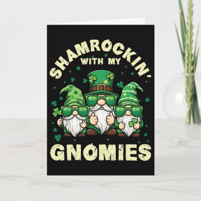 Shamrockin’ Med Mina Tomtar St Patricks Dag För Mi Kort (Framsida)