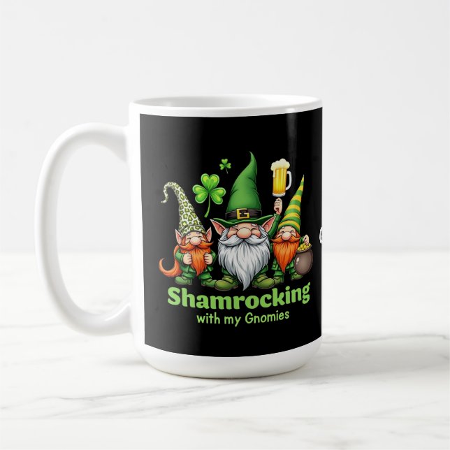 Shamrocking med My Gnomies Funny St. Patrick's Kaffemugg (Vänster)