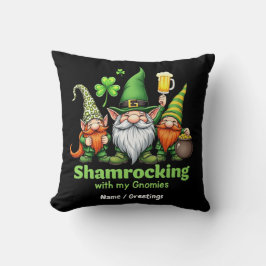 Shamrocking med My Gnomies Funny St. Patrick's Kudde