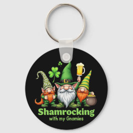 Shamrocking med My Gnomies Funny St. Patrick's Nyckelring