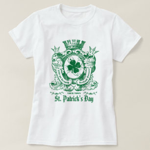 Shamrocklag av armvapensköldSts Patrick skjortor Tee Shirt