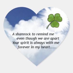 Shamrockminnesmärke Hjärtformat Klistermärke