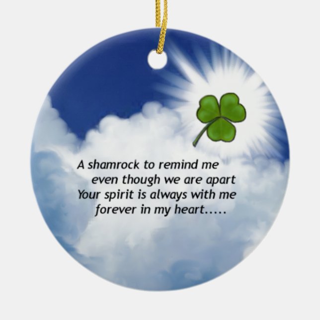 Shamrockminnesmärke Julgransprydnad Keramik (Framsidan)