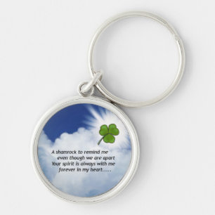Shamrockminnesmärke Rund Silverfärgad Nyckelring