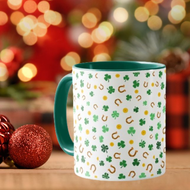 Shamrocks Background Coffee Mugg (Skapare uppladdad)