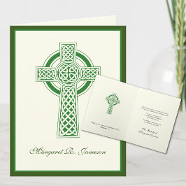 Shamrocks Catholic Irish Celtic Kor Condolence Tack Kort