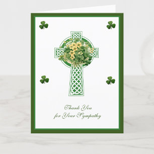 Shamrocks Catholic Irish Celtic Kor Condolence Tack Kort