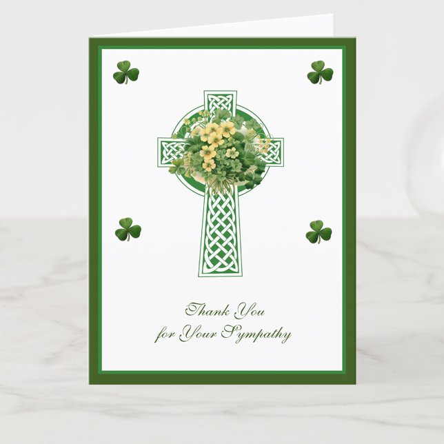 Shamrocks Catholic Irish Celtic Kor Condolence Tack Kort (Skapare uppladdad)