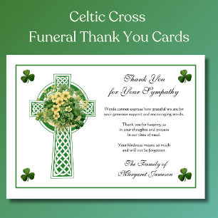 Shamrocks Catholic Irish Celtic Kor Condolence Tack Kort