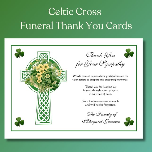 Shamrocks Catholic Irish Celtic Kor Condolence Tack Kort (Skapare uppladdad)
