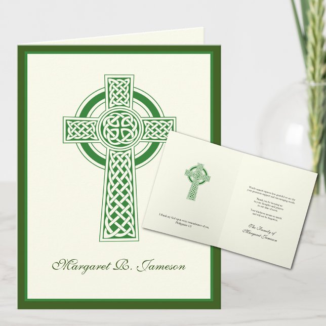 Shamrocks Catholic Irish Celtic Kor Condolence Tack Kort (Skapare uppladdad)