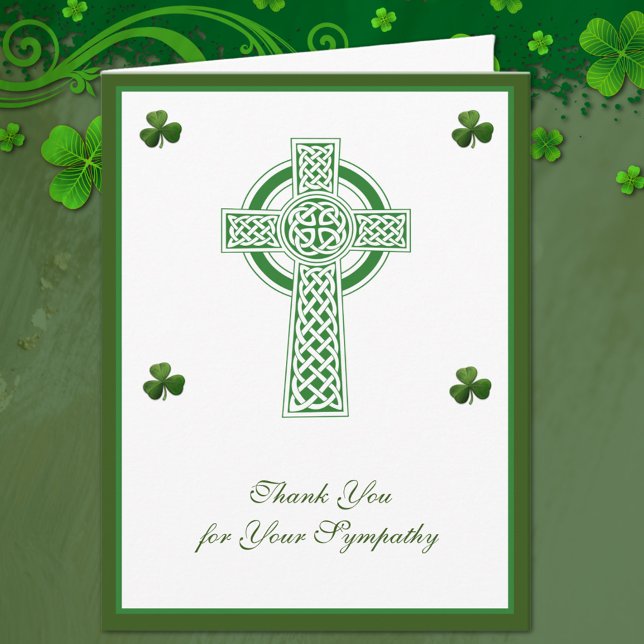 Shamrocks Catholic Irish Celtic Kor Condolence Tack Kort (Skapare uppladdad)