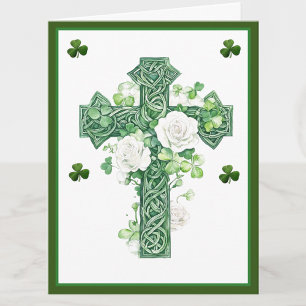 Shamrocks Catholic Irish Celtic Kor Condolence Tack Kort