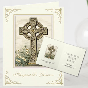 Shamrocks Catholic Irish Celtic Kor Condolence Tack Kort