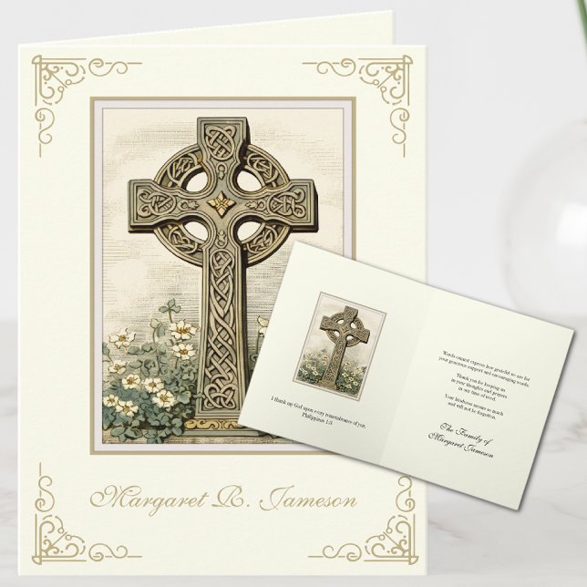 Shamrocks Catholic Irish Celtic Kor Condolence Tack Kort (Skapare uppladdad)