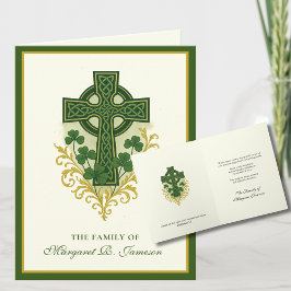 Shamrocks Catholic Irish Celtic Kor Condolence Tack Kort