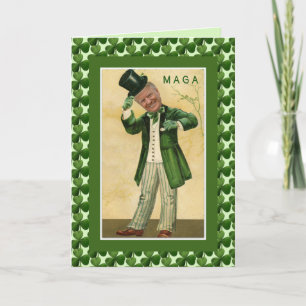 Shamrocks för dag MAGA för Donald Trump St. Kort