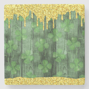 Shamrocks Glitter Guld-drivrutiner på St. Patrick- Stenunderlägg