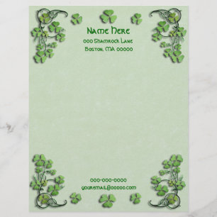 Shamrocks görar grön FauxParchment Brevhuvud