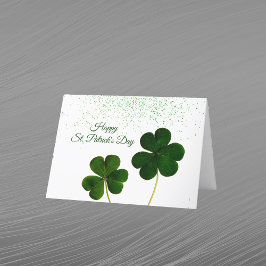 Shamrocks Grön Konfetti St Patricks Day Helgkort