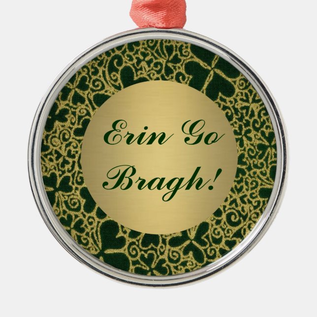 Shamrocks guld Glitter Julgransprydnad Metall (Framsidan)