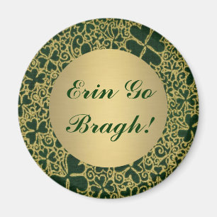 Shamrocks guld Glitter Magnet