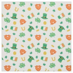 Shamrocks & Hats - St patrick's day Mönster Tyg