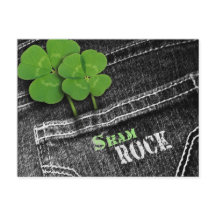 Shamrocks i svarta jeans ficka St. Patrick's Day