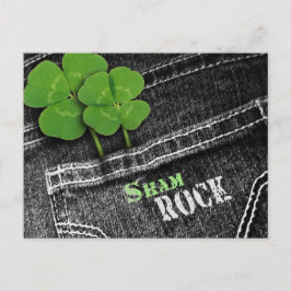 Shamrocks i svarta jeans ficka St. Patrick's Day Vykort