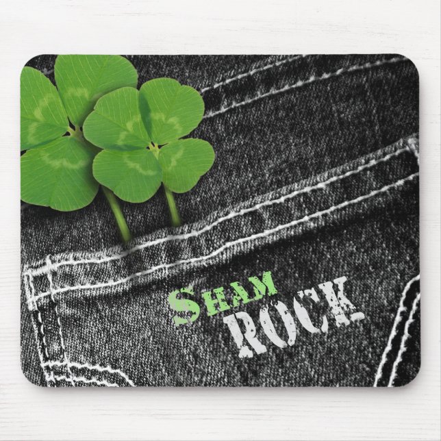 Shamrocks in Black Jeans Pocket Musmatta (Framsidan)