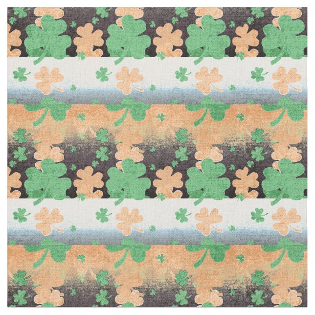 Shamrocks in Distress Irish Flagga Färg Tyg (Närbild)
