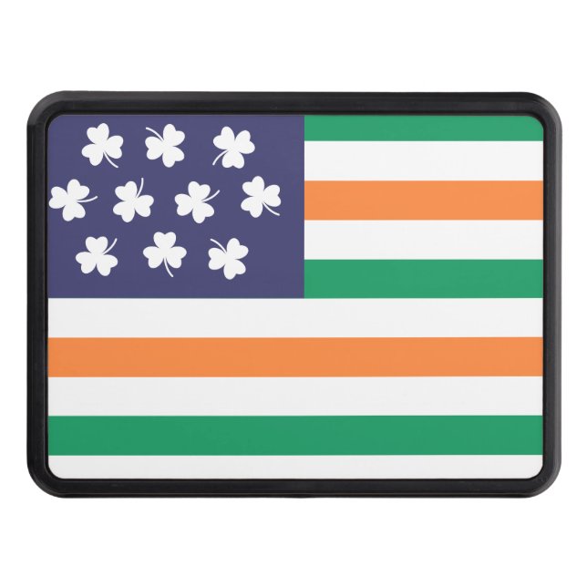 Shamrocks Irish American Flagga Fusion Dragkroksskydd (Framsidan)
