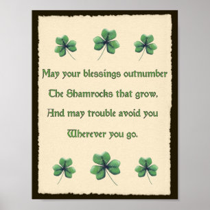 Shamrocks Irish Bluting Poster
