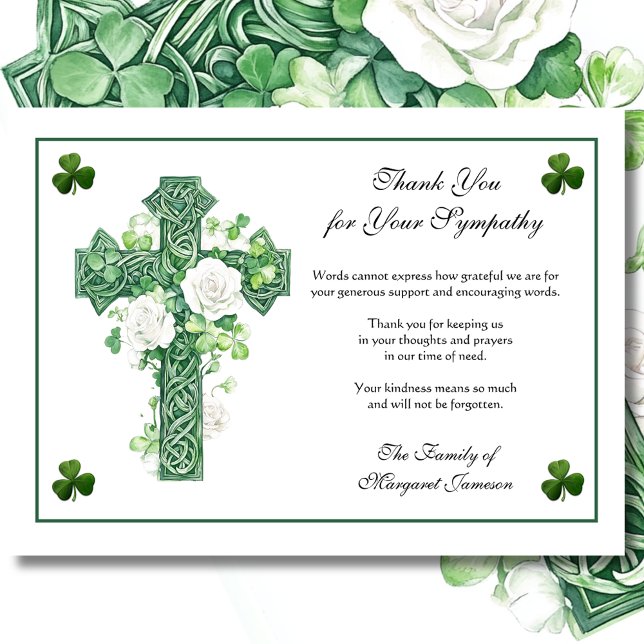 Shamrocks Irish Celtic Kor Ro Condolence Tack Kort (Skapare uppladdad)