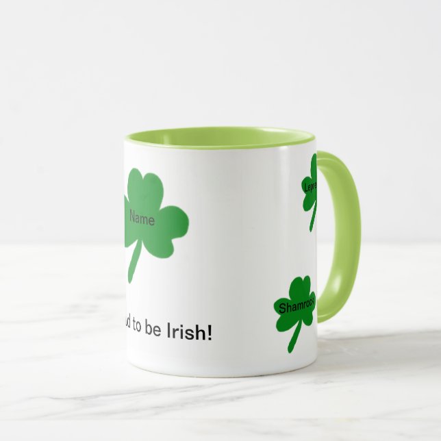 Shamrocks Irish Ord Customize Mugg (Framsida höger)
