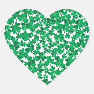 shamrocks Irland, irländare som är stolt att var Hjärtformat Klistermärke